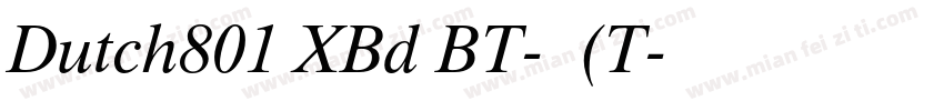 Dutch801 XBd BT-常规(T字体转换